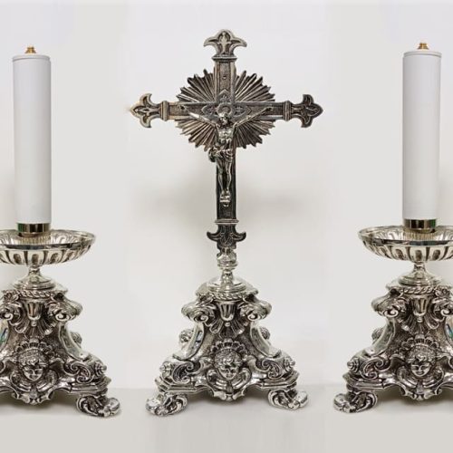 Candeliere in ottone argentato